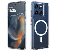 BRAND SET Magnetische Hülle für Motorola Edge 60 Fusion, Transparente Stoßfeste Handyhülle mit Magnetring, Anti-Vergilbungs Rückseite, TPU Rahmen, Kompatibel mit Kabellosem Laden Schutzhülle
