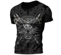 Brand-xrbanime Camiseta De Hombre Viking Warrior ¡Imprescindible para Los Amantes De La Cultura Rúnica