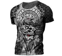 Brand-xrbanime Camiseta De Hombre Viking Warrior ¡Imprescindible para Los Amantes De La Cultura Rúnica