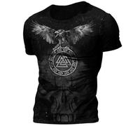 Brand-xrbanime Camiseta De Hombre Viking Warrior ¡Imprescindible para Los Amantes De La Cultura Rúnica