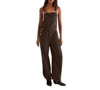 Brand-xrbanime Pantalones de Mujer de pana acanalada Mono con peto informal sin mangas Otoño-Invierno Mono