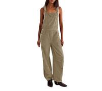 Brand-xrbanime Pantalones de Mujer de pana acanalada Mono con peto informal sin mangas Otoño-Invierno Mono