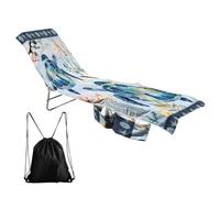 Brand-xrbanime Toalla para Cubrir tumbonas + Bolsa con cordón Estampado 3D Funda para sillas de Playa de Verano Toallas para tumbonas portátiles de Secado rápido y sin Arena con Bolsillo
