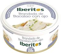 Brandada de Bacalao con Ajo Iberitos 250g - Crema Gourmet Lista para Consumir Untable Suave y Cremosa | Ideal para Aperitivos, Tostas y Recetas (PACK 1)