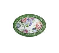 Brandani 51197 Bandeja ovalada flor melamina, 50,5 x 35,5 cm, decoraciones florales, delicadas hortensias y folíolos, lavavajillas, BPA free