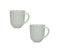 BRANDANI Juego de 2 tazas/tazas de desayuno Calipso 51436 Redonda 9,5 cm Marfil Crema Porcelana