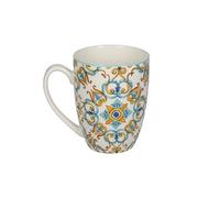 BRANDANI Taza rosetón de porcelana New Bone China, colección Medicea, diámetro 8 x altura 11,5 cm