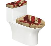 Brandenburg State Flag - Juego de tapa de inodoro y tapa de tanque de inodoro, 2 piezas de accesorios de decoración de baño, diseño elástico de impresión completa, se adapta a la mayoría de inodoros
