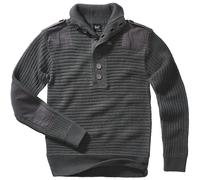 Brandit Alpin Pullover Troyer Austrian Alpine Sweater Jumper Hombre Antracita