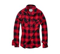 Brandit Women Amy Flannel Shirt Long S, color: red/black, size: M