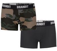 Brandit Boxershorts Logo 2-pack en Darkcamo+Negro S