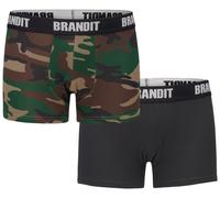 Brandit Boxershorts Logo 2-pack en Woodland+Negro S