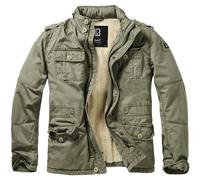 Brandit Britannia Campo Invierno Chaqueta Abrigo Vintage Hombre Algodón Oliva