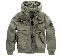 Brandit Bronx Chaqueta Oliva con Capucha Corta Bomber Hombre, Invierno, Otoño