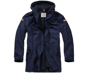 Brandit BW Parka Flag Outdoor Warm Hooded Mens Liner Vintage Coat Cotton Navy