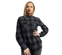 Brandit Camisa a Cuadros de Franela Amy Mujer Camisa de Franela Negro-Blanco Regular
