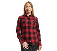 Brandit Camisa a Cuadros de Franela Amy Mujer Camisa de Franela Negro-Blanco Regular