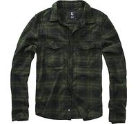 Brandit Camisa a Cuadros Hombre Camisa de Franela Verde 4XL 100% algodón Labelpatch Regular