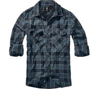 Brandit Camisa a Cuadros Hombre Manga Larga Azul/Gris/Negro XL 100% algodón Regular
