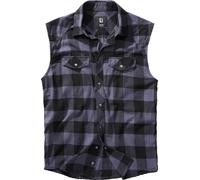 Brandit Check Shirt Sleeveless, color: black/grey, size: 3XL