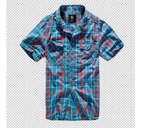 Brandit Roadstar Shirt Short Sleeve, color: red/blue, size: M