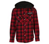 Brandit Maiden Check Shirt Hooded EDDI, Color: dark red+b, Size: 3XL