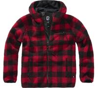 Brandit Chaqueta de trabajo Teddyfleece para hombre Rojo/Negro L