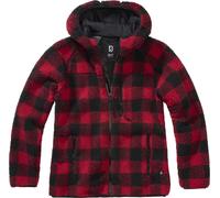 Brandit Chaqueta Mujer Chaqueta Teddyfleecejacket capucha Rojo/Negro 3XL