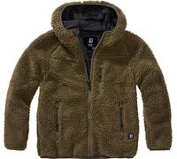 Brandit Chaqueta Niños Chaqueta Niños Teddyfleecejacket, Hood Olive 158/164