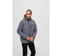 Brandit Teddyfleece Worker Chaqueta, negro-gris, tamaño XL para Hombres