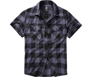 Brandit Checkshirt Camisa de manga corta, negro-gris, tamaño M para Hombres