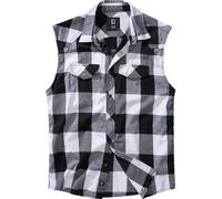 Brandit Checkshirt Camisa sin mangas, Blanco/Negro, Talla 3XL