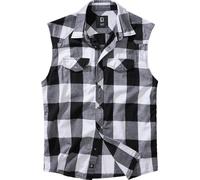 Brandit Checkshirt Camisa sin mangas, Blanco/Negro, Talla 7XL
