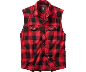 Brandit Checkshirt Camisa sin mangas, negro-rojo, tamaño 5XL para Hombres
