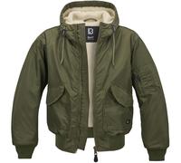 Brandit CWU Encapuchado Chaqueta Vuelo Bomber Teddy Repelente al viento Oliva