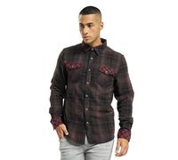 Brandit Duncan Check Shirt Long Sleeve, Color: brown-blac, Size: S
