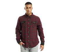 Brandit Duncan Check Shirt Long Sleeve, color: red-brown, size: M