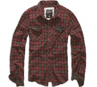 Brandit Duncan Check Vintage Clásico Franela Hombres Largas Manga De Camisa Rojo