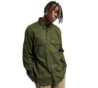 Brandit Flannel Shirt Long Sleeve, Hombre, Oliva, M