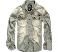 Brandit Hardee Denim Casual Hombres Camisa Manga Larga Lavados Viaje Algodón Gri
