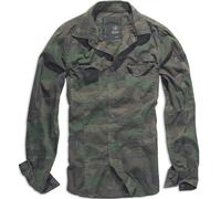 Brandit Hombres Casual Algodón Camisa Militar Caza Manga Larga Superior Woodland