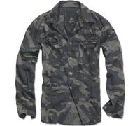 Brandit Hombres Slimfit Senderismo Camisa Manga Larga Militar Ejército Algodón O