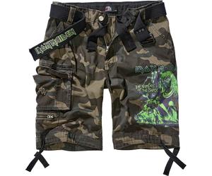 Brandit Iron Maiden Savage The Number of The Beast Cortos, Camuflaje oscuro, Talla M