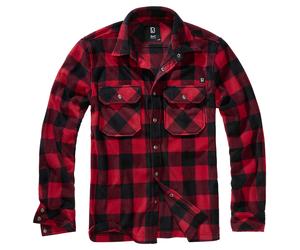 Brandit Jeff Fleece Shirt Negro/Rojo M hombres multicolor