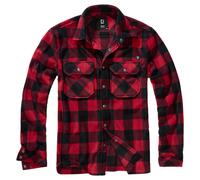 Brandit Jeff Fleece Camisa, negro-rojo, tamaño XL para Hombres