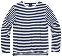 Brandit Stripe Jersey Camisa de manga larga, blanco-azul, tamaño 3XL para Hombres