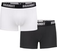 Brandit Logo Boxers - Pack de 2, Blanco/Negro, Talla S