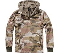 Brandit Lucas Cortaviento Hombre Capucha Paño Grueso Y Suave Capa Woodland