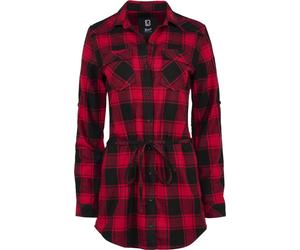 Brandit Lucy Longshirt Camisa de mujer, negro-rojo, tamaño 4XL