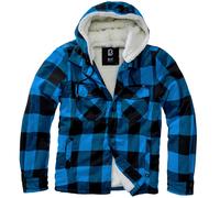 Brandit Lumber Chaqueta Capucha Franela Cálido Ropa De Calle Sudadera Negro/Azul